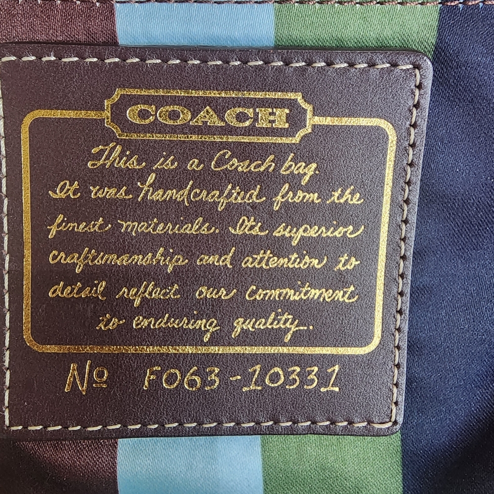 Coach Two-Tone Brown Leather Shoulder Bag - Picture 8 of 14